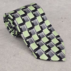 Covington Classic‎ Tie Green Black Gray Necktie Geometric